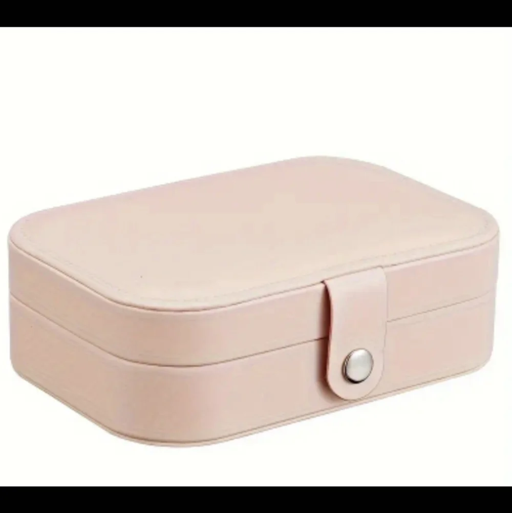 Traveling  Jewelry Box Light Pink  Faux Leather Snap Closure